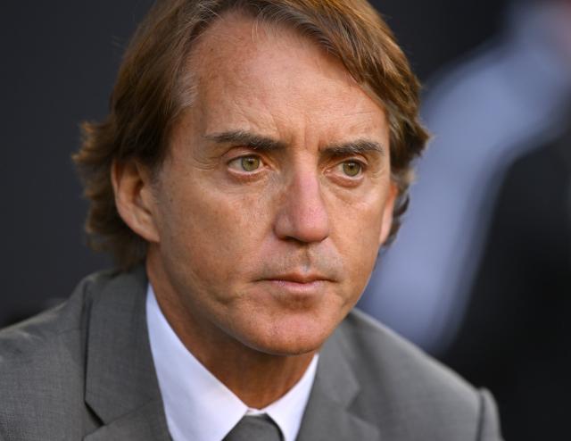 FILED - 14 June 2022, North Rhine-Westphalia, Moenchengladbach: Then Italy coach Roberto Mancini is pictured during the 2022 UEFA Nations League A3 soccer match between Germany and Italy at Borussia-Park. Former Italy coach Roberto Mancini has signed with Al-Sadd, the club from Qatar said on X on Thursday. Photo: Marius Becker/dpa