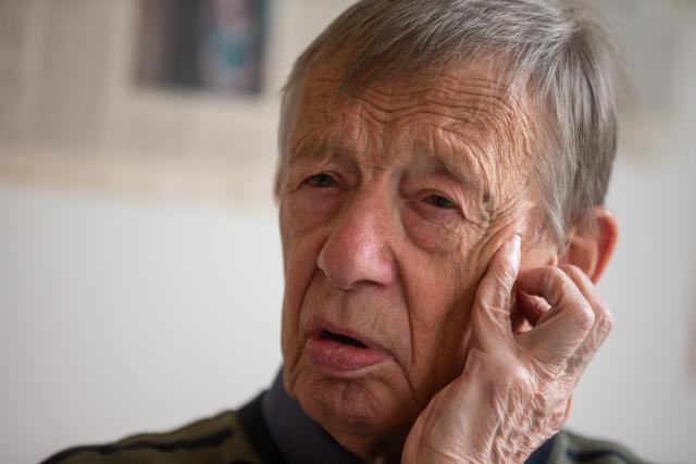 FILED - 26 April 2019, Hamburg: German director Hark Bohm sits inside his apartment in Hamburg. Hark Bohm, one of Germany's most prominent and committed filmmakers, has died, his daughter told dpa on Friday. Photo: Ulrich Perrey/dpa