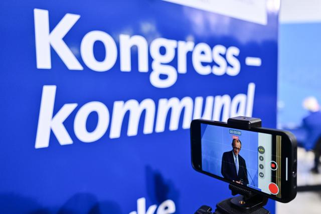 14 November 2025, Berlin: German Chancellor Friedrich Merz speaks during the Federal Assembly of the Christian Democratic Union of Germany (CDU) Local Political Association in the Konrad Adenauer House. Photo: Sebastian Christoph Gollnow/dpa