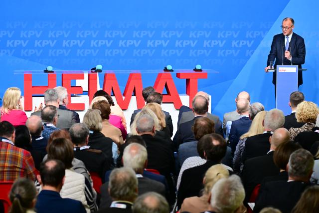 14 November 2025, Berlin: German Chancellor Friedrich Merz speaks during the Federal Assembly of the Christian Democratic Union of Germany (CDU) Local Political Association in the Konrad Adenauer House. Photo: Sebastian Christoph Gollnow/dpa