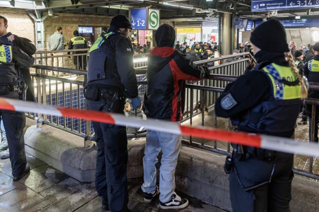 15 November 2025, Lower Saxony, Hanover: Officers from the Federal Police check passengers at Hamburg Central Station, as part of a nationwide focus on combating violent crime at railroad stations. Photo: Markus Scholz/dpa