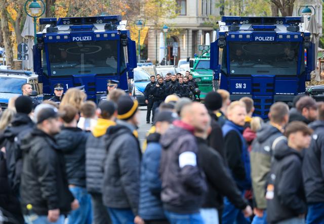 16 November 2025, Saxony, Leipzig: Soccer fans from all over Germany protest together in Leipzig city center against stricter security measures at soccer matches. The demonstration comes in response to the interior ministers' plans to tighten precautions in stadiums. Photo: Jan Woitas/dpa