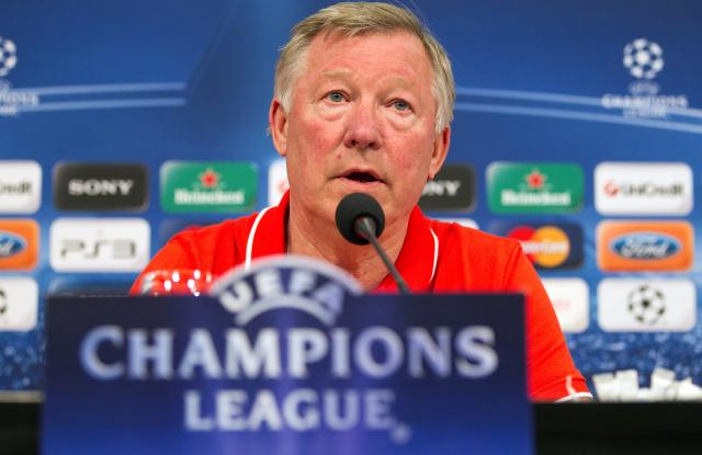 FILED - 25 April 2011, Gelsenkirchen: Sir Alex Ferguson, then coach of Manchester United, speaks during a press conference ahead of the UEFA Champions League soccer match against Schalke 04 at Veltins-Arena. Photo: picture alliance / dpa