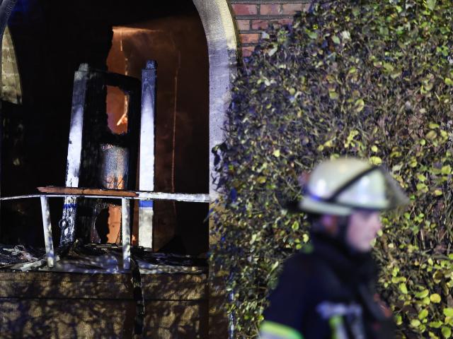 16 November 2025, Rhineland-Palatinate, Mainz: A view through a window shows the interior of the building after an explosion-triggered fire in an apartment block in the Bad Kreuznach district. Fire investigators are now searching for the cause of the blaze. Photo: Hannes P. Albert/dpa
