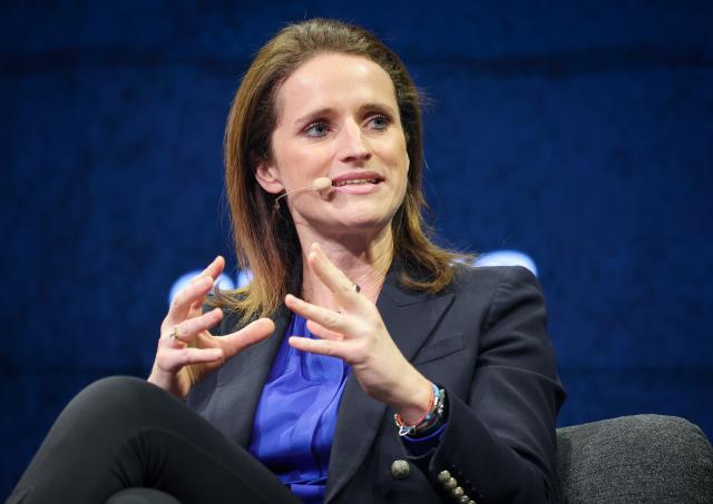FILED - 31 January 2024, Hamburg: Verena Pausder, entrepreneur and founder, speaks during a panel discussion at the industry conference SpoBis. Ahead of the Summit on European Digital Sovereignty Summit in Berlin, international tech associations are calling for concrete steps to increase the continent's competitiveness and autonomy in the digital sector. Photo: Christian Charisius/dpa