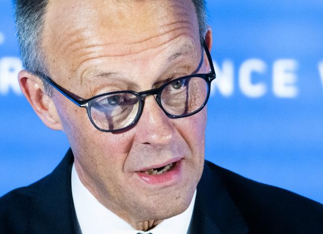 17 November 2025, Hesse, Frankfurt/Main: Germany's Chancellor Friedrich Merz speaks at the "Euro Finance Week" in Frankfurt. Photo: Boris Roessler/dpa