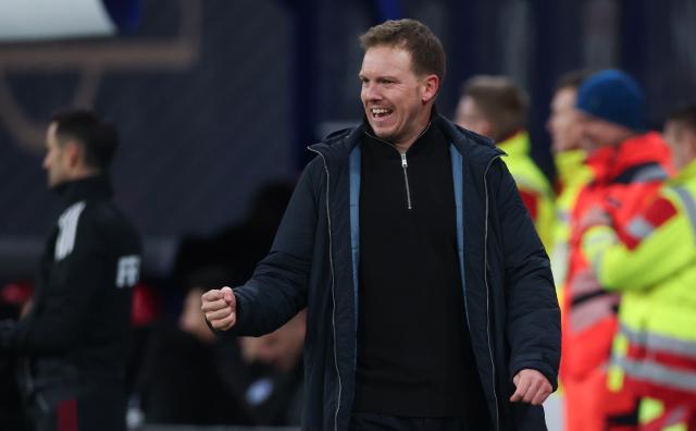 17 November 2025, Saxony, Leipzig: Germany coach Julian Nagelsmann  reacts on the touchline during the FIFA World Cup European qualifying soccer match between Germany and Slovakia at Red Bull Arena. Photo: Jan Woitas/dpa