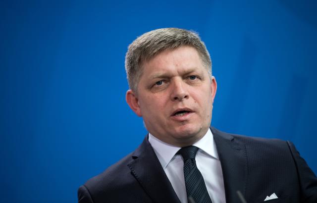 FILED - 03 April 2017, Berlin: Slovak Prime Minister Robert Fico speaks during a press conference in Berlin. Photo: Bernd von Jutrczenka/dpa