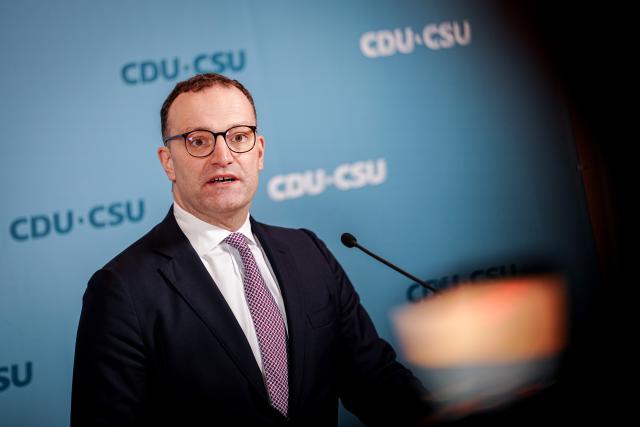 24 November 2025, Berlin: Jens Spahn, Parliamentary group leader of the Christian Democratic Union of Germany (CDU) and the Christian Social Union in Bavaria (CSU) in the Bundestag, gives a press conference at the start of the parliamentary group meeting of the CDU/CSU parties. Photo: Kay Nietfeld/dpa