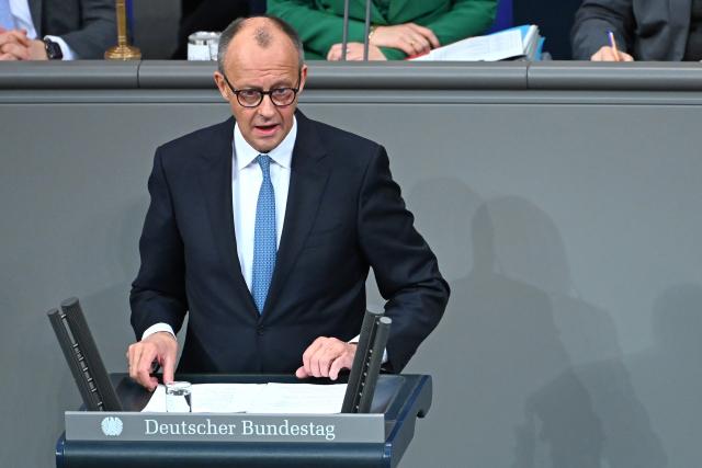 26 November 2025, Berlin: German Chancellor Friedrich Merz  speaks in the general debate on the budget in the Bundestag. The debates on the budget of the Chancellery are traditionally used as a general debate on the policies of the Federal Government. Photo: Elise Schu/dpa