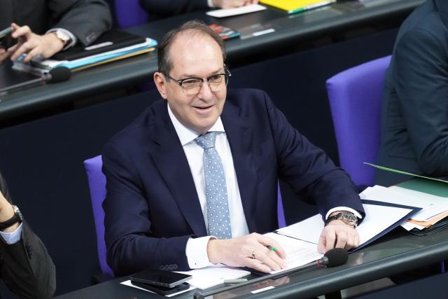 27 November 2025, Berlin: Alexander Dobrindt, German Minister of the Interior, follows the debate on the federal budget in the Bundestag. Photo: Michael Kappeler/dpa