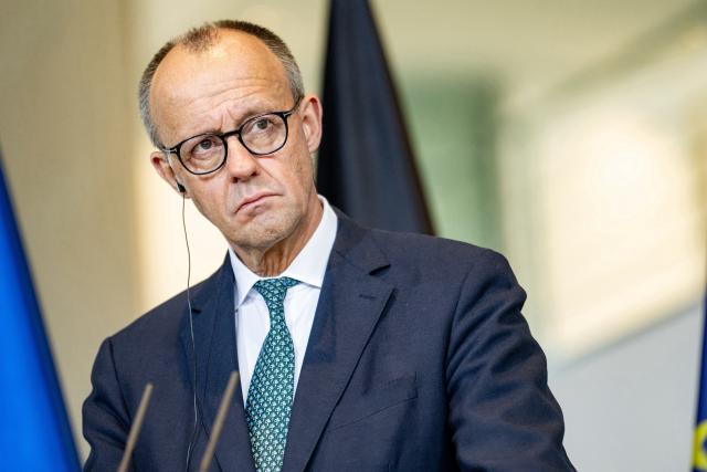 27 November 2025, Berlin: German Chancellor Friedrich Merz speaks during a joint press conference with Kristen Michal, Prime Minister of Estonia (not pictured) in Berlin. Photo: Fabian Sommer/dpa