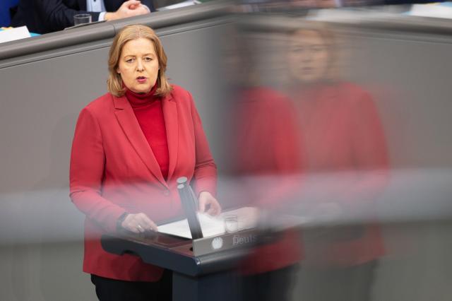 28 November 2025, Berlin: Bawrbel Bas, German Minister of Labor and Social Affairs, speaks in the debate on the federal budget in the Bundestag. Photo: Markus Lenhardt/dpa