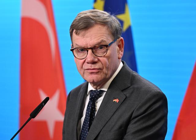 28 November 2025, Berlin: Federal Foreign Minister Johann Wadephul speaks at the Federal Foreign Office during a joint press conference with Turkish Foreign Minister Fidan. Photo: Soeren Stache/dpa