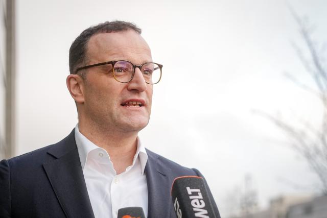 01 December 2025, Berlin: Jens Spahn, Chairman of the CDU/CSU parliamentary group in the Bundestag, gives a press statement at the beginning of the meeting of the CDU Federal Presidium in front of the Konrad Adenauer House. Photo: Kay Nietfeld/dpa