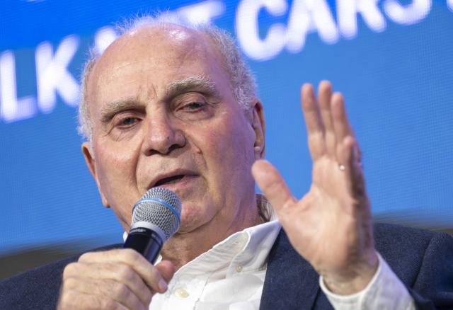 01 December 2025, Bavaria, Munich: Uli Hoeness, Honorary President of FC Bayern Munich, takes part in a talk on "How Soccer Stays a Business King" at the "Sport Marke Medien" congress. Photo: Peter Kneffel/dpa