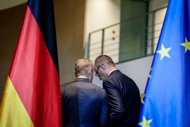 01 December 2025, Berlin: German Chancellor Friedrich Merz and Polish Prime Minister Donald Tusk (L), leave after their joint press conference on the occasion of the German-Polish government consultations at the Federal Chancellery in Berlin. Photo: Kay Nietfeld/dpa