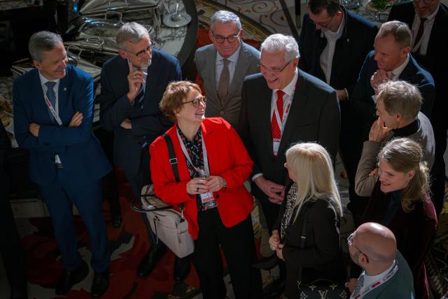 03 December 2025, Bremen: The participants of the Conference of Interior Ministers (IMK) arrive at the evening reception. The focus is on topics such as the detection of and defense against drones, hybrid threats and the introduction of the new European asylum system (GEAS). Photo: Sina Schuldt/dpa