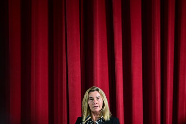 FILED - 07 November 2025, Berlin: Former EU High Representative for Foreign Affairs Federica Mogherini speaks during the first "Europaeum Annual Lecture" at Freie University of Berlin. Mogherini announced her resignation on Thursday from posts held at the College of Europe in the Belgian city of Bruges amid a fraud investigation. Photo: Sebastian Christoph Gollnow/dpa