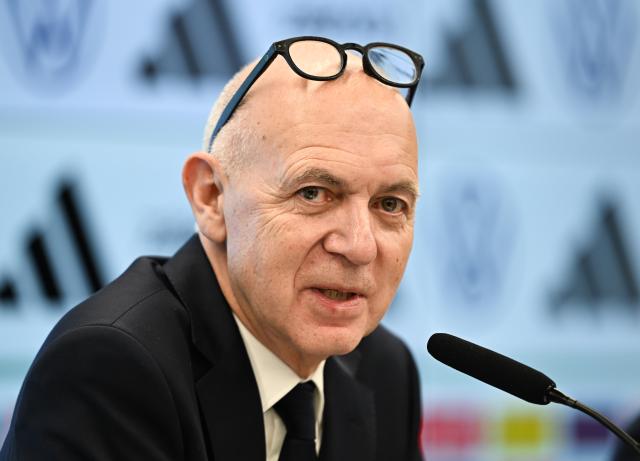 FILED - 07 November 2025, Hesse, Frankfurt/Main: Bernd Neuendorf, President of the DFB, takes part in the press conference at the end of the 45th German Football Association National Cogress in Hesse Photo: Arne Dedert/dpa