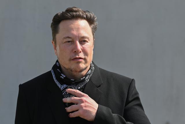FILED - 13 August 2021, Brandenburg, Gruenheide: Elon Musk, Tesla CEO, attends a press event on the site of the Tesla Gigafactory. Photo: Patrick Pleul/dpa Pool/dpa