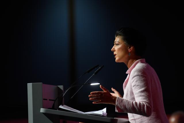 06 December 2025, Saxony-Anhalt, Magdeburg: Sahra Wagenknecht Alliance (BSW) chairwoman, Sahra Wagenknecht addresses the delegates during the 3rd national party conference of the "Sahra Wagenknecht Alliance" party. Photo: Klaus-Dietmar Gabbert/dpa