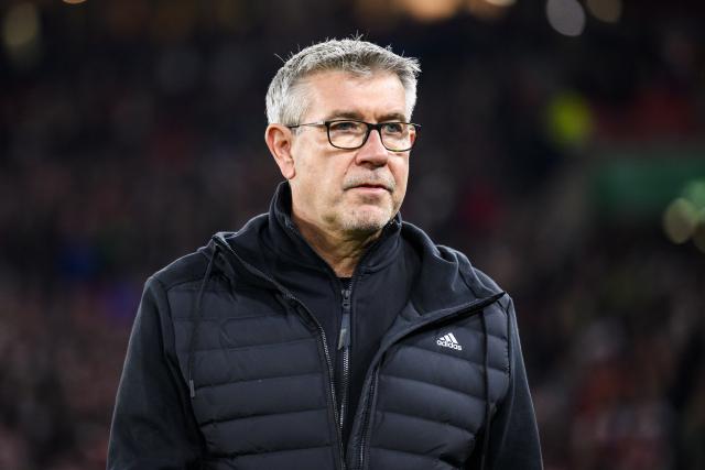 FILED - 31 October 2023, Baden-Wuerttemberg, Stuttgart: Union Berlin's coach Urs Fischer stands in the stadium before the German DFB Cup soccer match between VfB Stuttgart and 1. FC Union Berlin at MHPArena. Photo: Tom Weller/dpa - IMPORTANT NOTE: In accordance with the requirements of the DFL Deutsche Fußball Liga and the DFB Deutscher Fußball-Bund, it is prohibited to use or have used photographs taken in the stadium and/or of the match in the form of sequence pictures and/or video-like photo series.