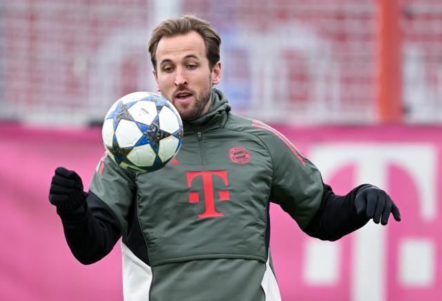 08 December 2025, Bavaria, Munich: FC Bayern's Harry Kane participates in a training session ahead of Tuesday's UEFA Champions League soccer match against Sporting, at the training ground at Saebener Strasse. Photo: Sven Hoppe/dpa