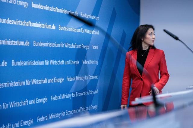 09 December 2025, Berlin: German Minister for Economic Affairs and Energy Katherina Reiche arrives for a press conference about the economic and energy policy situation of the federal states of Saxony-Anhalt, Saxony and Brandenburg after a joint meeting at the Federal Ministry for Economic Affairs and Energy. Photo: Carsten Koall/dpa