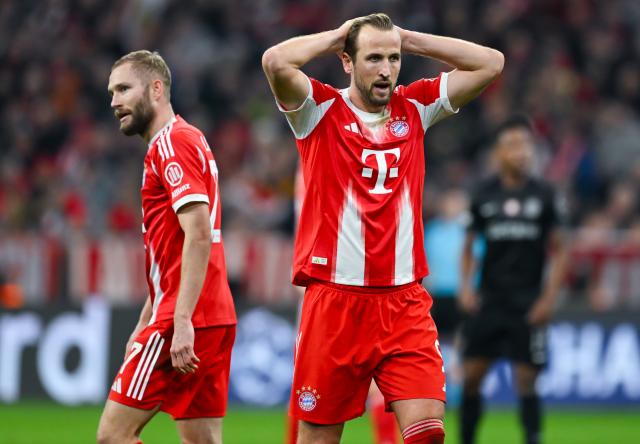 09 December 2025, Bavaria, Munich: Bayern Munich's Harry Kane reacts during the UEFA Champions League soccer match between Bayern Munich and Sporting Lisbon at the Allianz Arena. Photo: Sven Hoppe/dpa