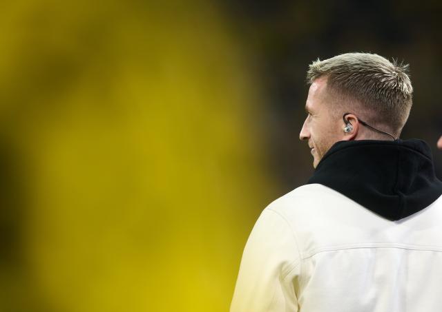 10 December 2025, North Rhine-Westphalia, Dortmund: Former Dortmund player Marco Reus accompanies the match as a pundit for the TV channel DAZN prior to the start of the UEFA Champions League soccer match between Borussia Dortmund and FK Bodoe/Glimt at Signal Iduna Park. Photo: Bernd Thissen/dpa