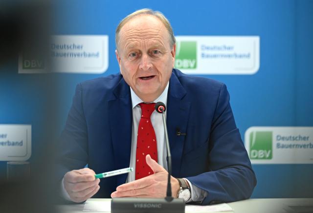 11 December 2025, Berlin: Joachim Rukwied, President of the German Farmers' Association, talks about the economic situation in agriculture as part of the presentation of the new situation report. Among other things, data on operating results in the 2024/25 marketing year will be presented. Photo: Elisa Schu/dpa