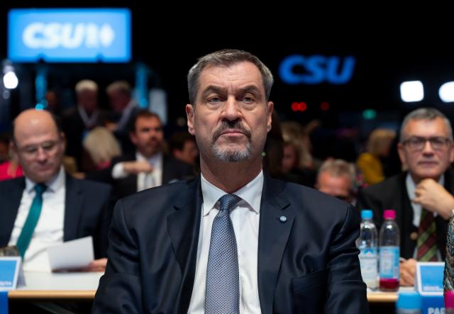 12 December 2025, Bavaria, Munich: Christian Social Union in Bavaria (CSU) Chairman and Minister President of Bavaria Markus Soeder attends the CSU party conference in the exhibition hall. Photo: Sven Hoppe/dpa