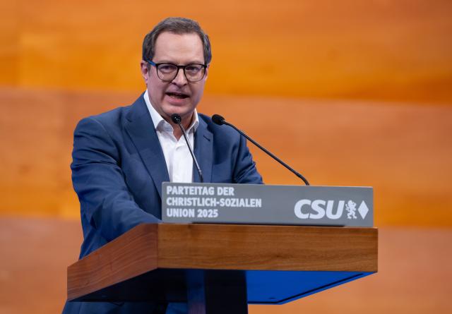 12 December 2025, Bavaria, Munich: Christian Social Union in Bavaria (CSU) General Secretary Martin Huber speaks at the CSU party conference in the exhibition hall. Photo: Sven Hoppe/dpa