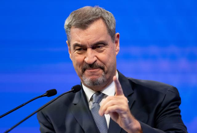 12 December 2025, Bavaria, Munich: Christian Social Union in Bavaria (CSU) Chairman and Minister President of Bavaria Markus Soeder speaks during the CSU party conference in the exhibition hall. Photo: Sven Hoppe/dpa