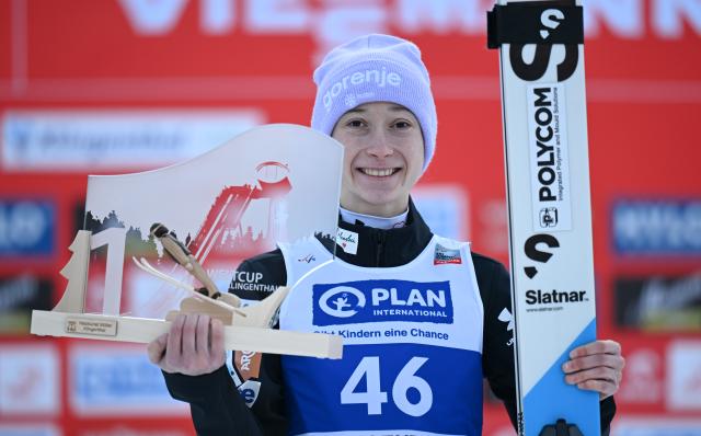 13 December 2025, Saxony, Klingenthal: Nika Prevc from Slovenia wins the women's large hill competition of the FIS Ski Jumping World Cup. Photo: Hendrik Schmidt/dpa