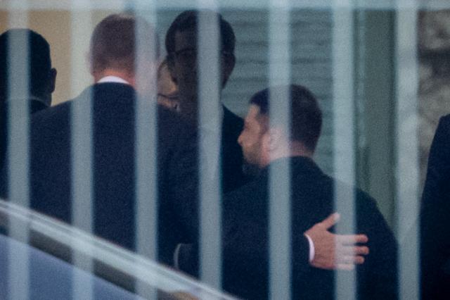 14 December 2025, Berlin: German Chancellor Friedrich Merz (L) welcomes Ukrainian President Volodymyr Zelensky ahead of Ukraine talks at the German Chancellery. US representatives are in Berlin to discuss a possible ceasefire with Ukrainian and European officials. Photo: Michael Kappeler/dpa