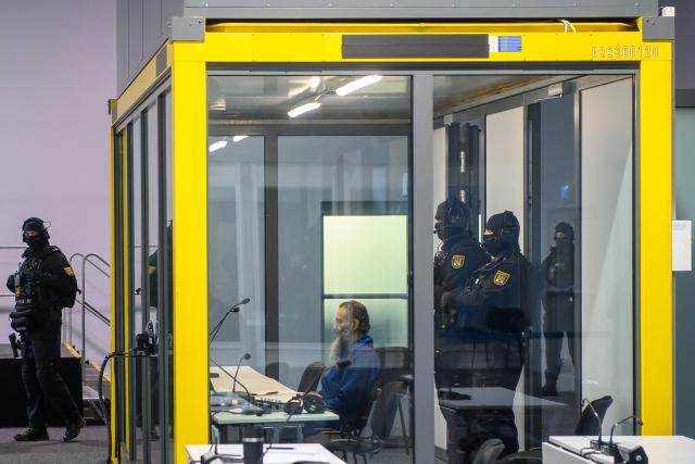 15 December 2025, Saxony-Anhalt, Magdeburg: Defendant Taleb al-Abdulmohsen sits in a bulletproof glass box at Magdeburg District Court during the trial. The public prosecutor's office is accusing the man from Saudi Arabia of 338 counts of attempted murder. On December 20, 2024, Taleb al-Abdulmohsen drove into a crowd of people at Magdeburg's Christmas market, killing 6 and injuring more than 300 people. Photo: Klaus-Dietmar Gabbert/dpa