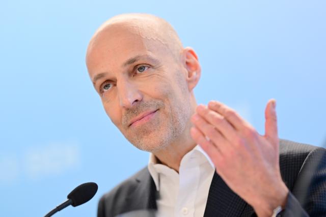 FILED - 28 January 2025, Berlin: Peter Leibinger, BDI President, speaks during the annual press conference of the Federation of German Industries (BDI) at the Haus der Deutschen Wirtschaft. Photo: Sebastian Gollnow/dpa