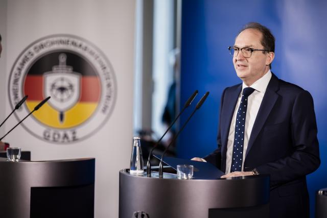 17 December 2025, Berlin: Alexander Dobrindt, German Minister of the Interior, speaks at a press conference on the opening of the Joint Drone Defense Center (GDAZ) of the German federal and state governments at Federal Police Directorate 11 in Berlin. Representatives of the federal and state governments are opening a joint drone defense center in Berlin to create an up-to-date nationwide picture of the situation and coordinate defense measures. Photo: Christoph Soeder/dpa