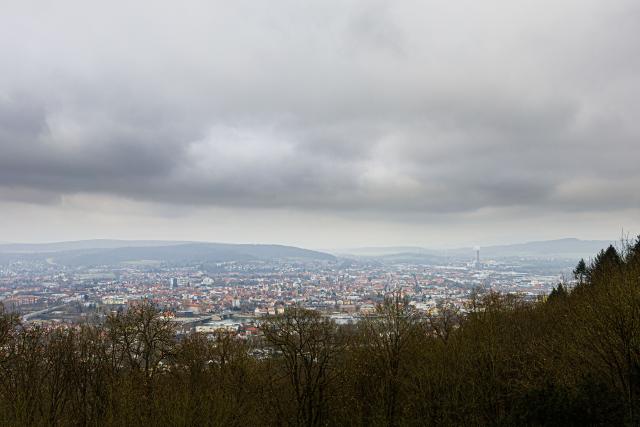 22 December 2025, Lower Saxony, Hameln: Dark clouds hang over the city of Hameln. Photo: Moritz Frankenberg/dpa