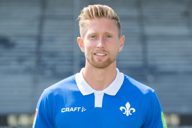 FILED - 17 July 2019, Hesse, Darmstadt: Darmstadt player Sebastian Hertner poses for a picture during the 2nd Bundesliga team photo session for the 2019/20 season at the Merck Stadium at Boellenfalltor. Former German international footballer is killed after falling from ski-slope chair-lift in front of his wife. Photo: Silas Stein/dpa