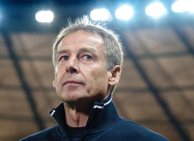 FILED - 31 January 2020, Berlin: Juergen Klinsmann, then coach of Hertha, stands in the stadium before the start of the German Bundesliga match between Hertha BSC and FC Schalke 04 at the Olympiastadion. Photo: Soeren Stache/dpa-Zentralbild/dpa