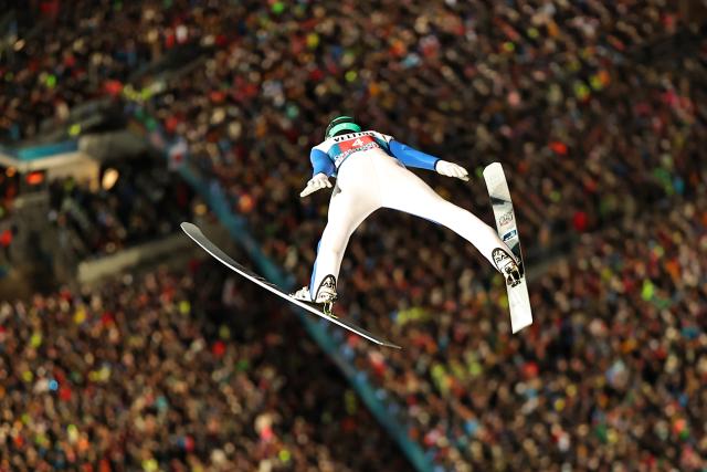 29 December 2025, Bavaria, Oberstdorf: Slovenia's Timi Zajc jumps during the men's first round of the large hill event at the Four Hills Tournament World Cup ski jumping competition. Photo: Daniel Karmann/dpa