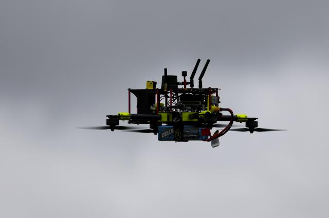 FILED - 08 October 2025, Saxony-Anhalt, Cochstedt: A so-called hunter drone for drone defence flies at Cochstedt Airport. More than 100,000 people in areas outside Moscow have lost power after a fire at a substation. Photo: Jan Woitas/dpa