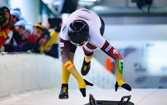 02 January 2026, North Rhine-Westphalia, Winterberg: Germany's Hannah Neise starts the women's skeleton first heat event at the World Cup. Photo: Robert Michael/dpa