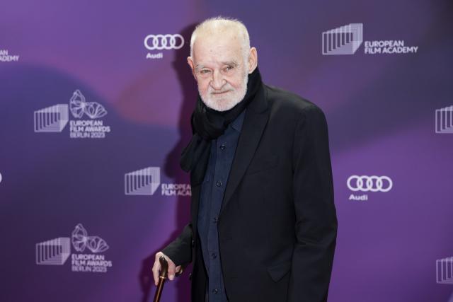FILED - 09 December 2023, Berlin: Hungarian director Bela Tarr, attends the European Film Awards ceremony in Berlin. Tarr has died at the age of 70 after a long and severe illness, MTI news agency reported on Tuesday, citing his family. Photo: Christoph Soeder/dpa