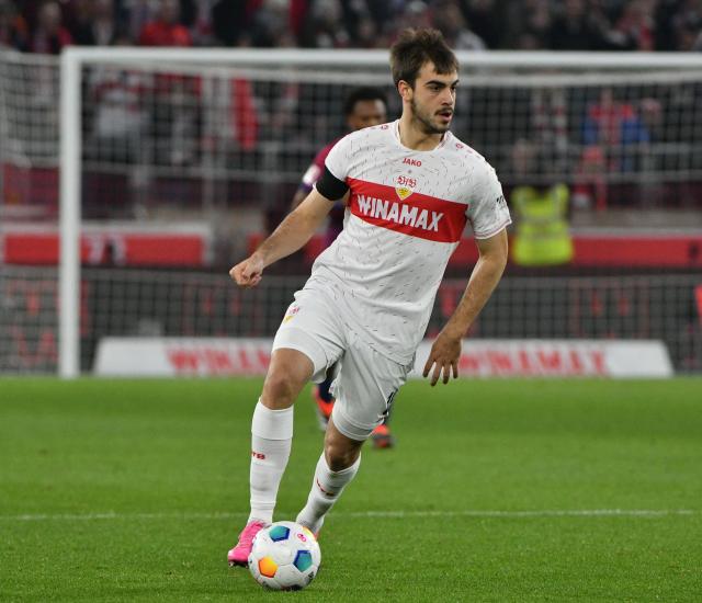 FILED - 27 January 2024, Stuttgart: Stuttgart's Jovan Milosevic in action during the German Bundesliga soccer match between VfB Stuttgart and RB Leipzig at the MHPArena. Werder Bremen have signed forward Jovan Milosevic on loan from Bundesliga rivals VfB Stuttgart until the end of the season, both clubs said on Sunday. Photo: Jan-Philipp Strobel/dpa - IMPORTANT NOTE: In accordance with the regulations of the DFL German Football League and the DFB German Football Association, it is prohibited to utilize or have utilized photographs taken in the stadium and/or of the match in the form of sequential images and/or video-like photo series.