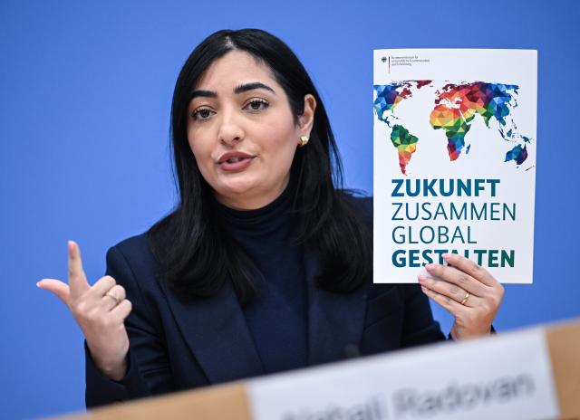 12 January 2026, Berlin: Reem Alabali Radovan, German Minister for Economic Cooperation and Development, speaks at the press conference on the reform plan "Shaping the future together globally" on the reorientation of German development cooperation. Photo: Britta Pedersen/dpa