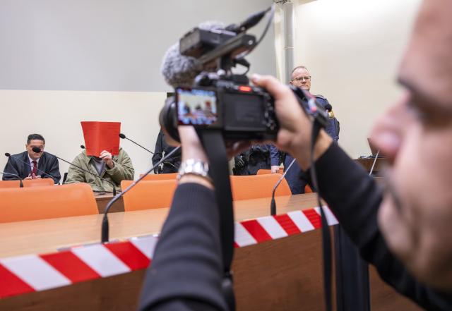 16 January 2026, Bavaria, Munich: The defendant Farhad N. sits in the courtroom at the start of his trial on charges of double murder following a car attack on a demonstration in Munich on February 13, 2025. Photo: Peter Kneffel/dpa